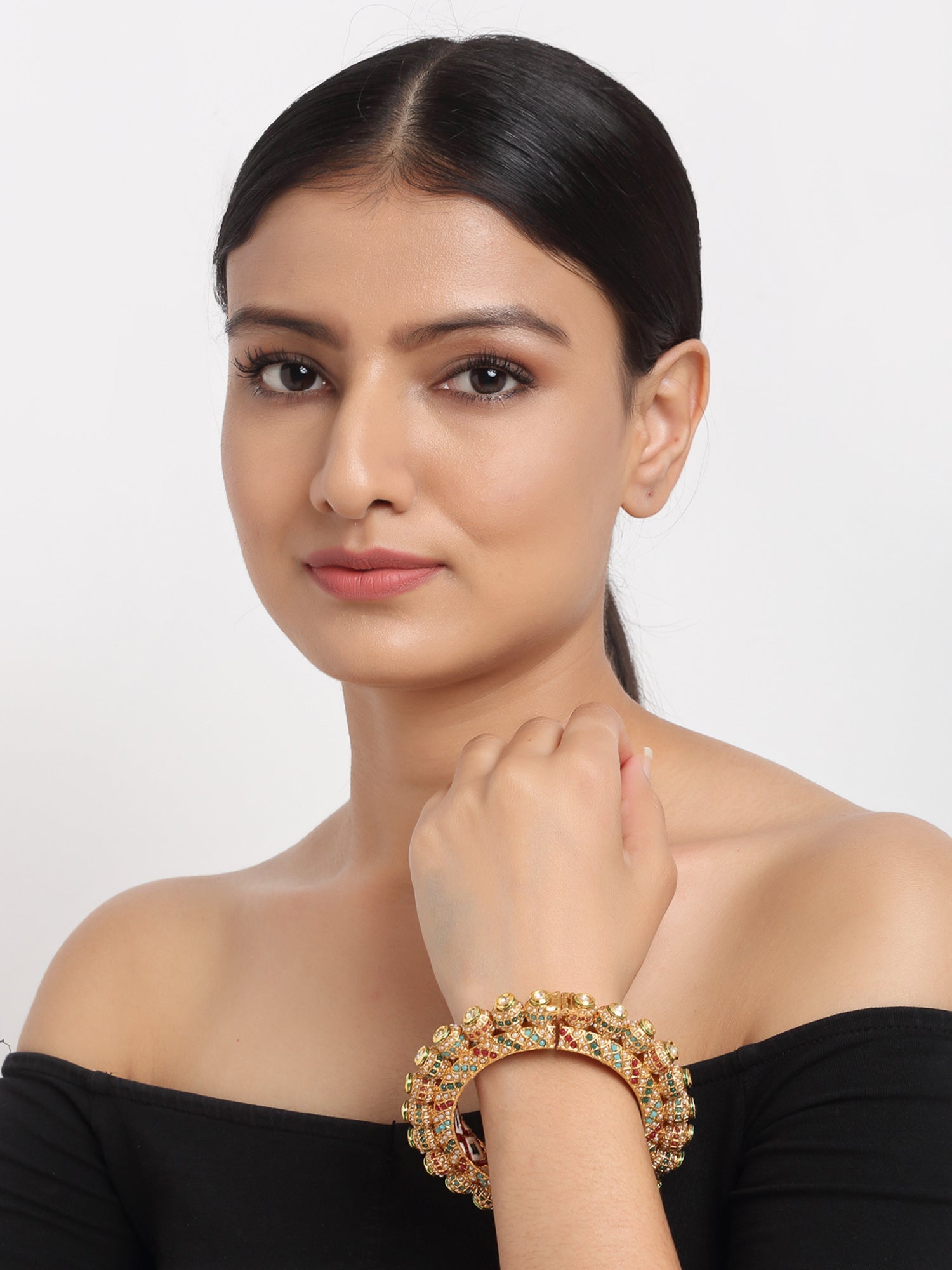 Multi Embellished Bangle - Ruby Raang