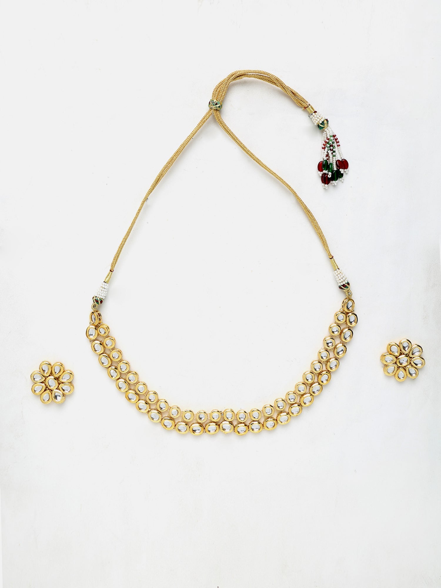 Kundan Choker With Studs - Ruby Raang (A380-58)