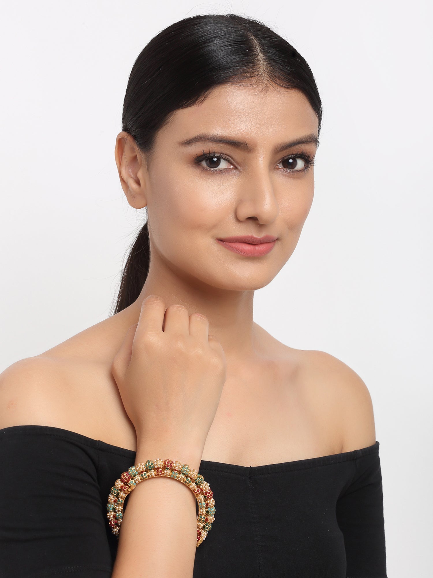 Multi Embellished Bangle - Ruby Raang
