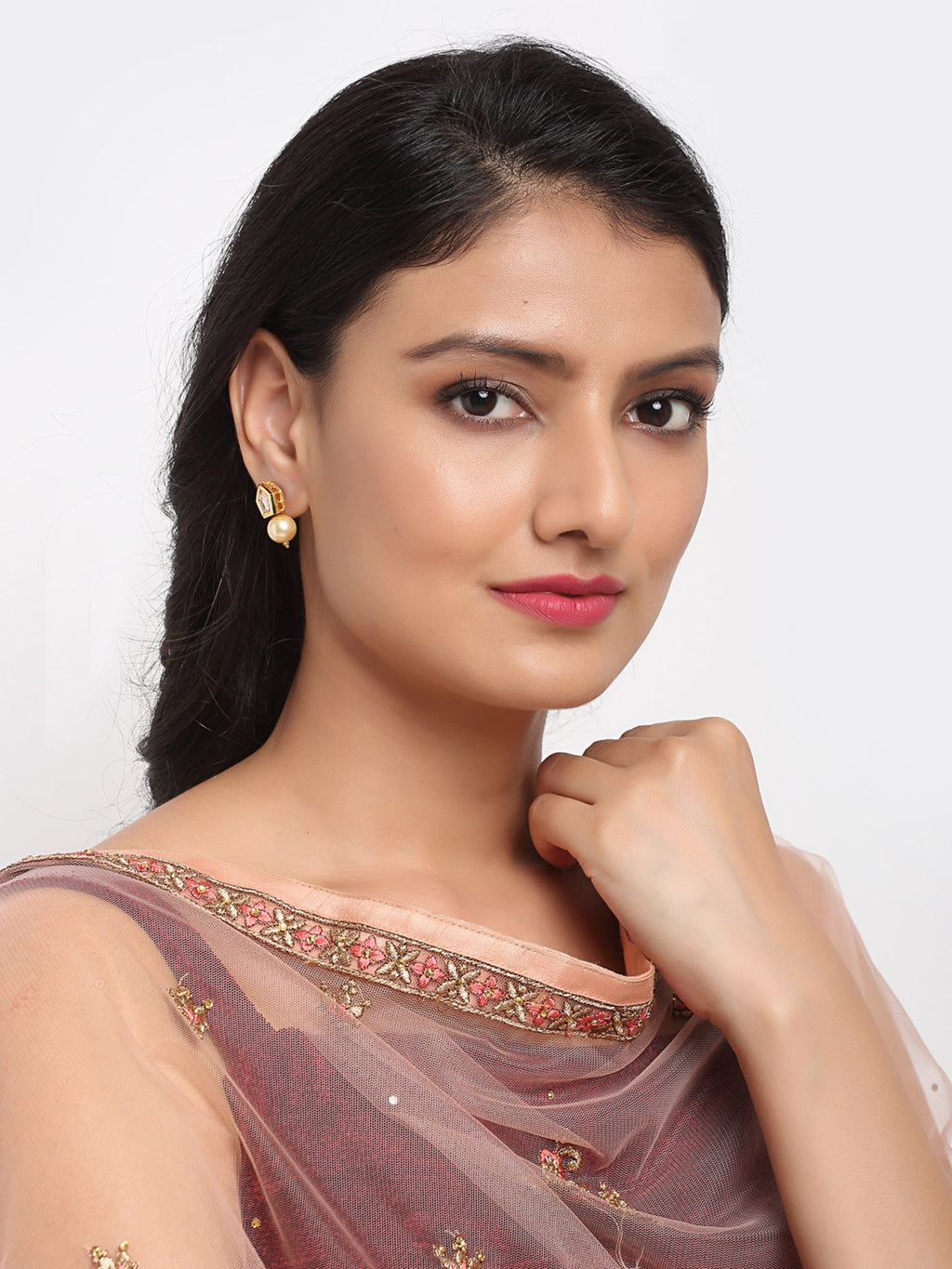 Kundan Studs - Ruby Raang