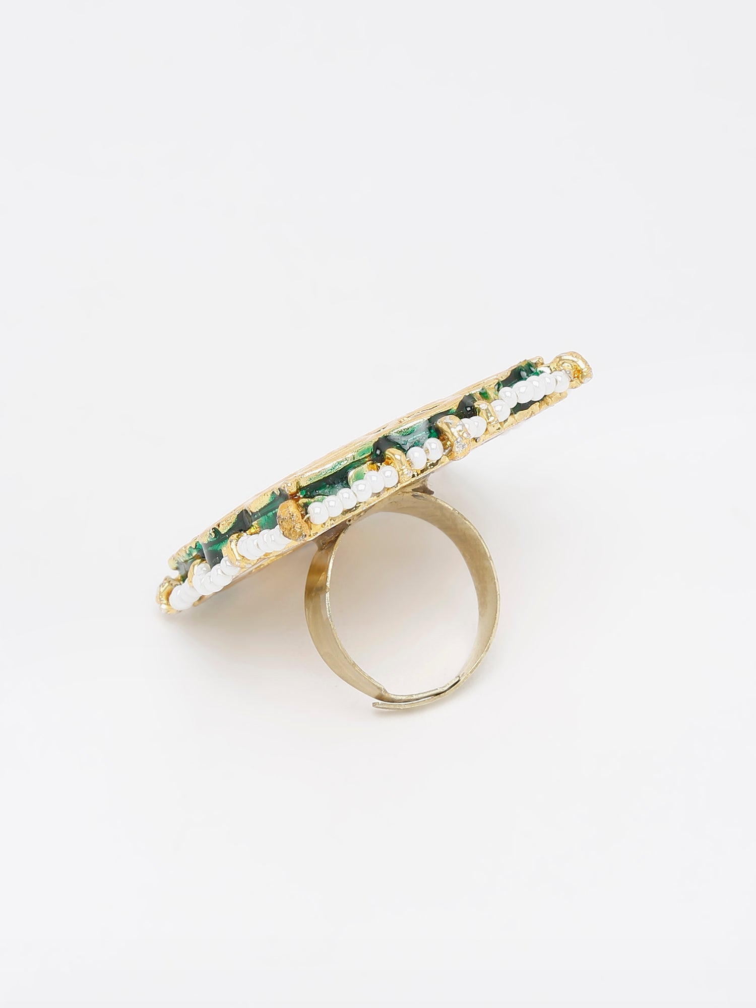 Kundan Cocktail Ring - Ruby Raang