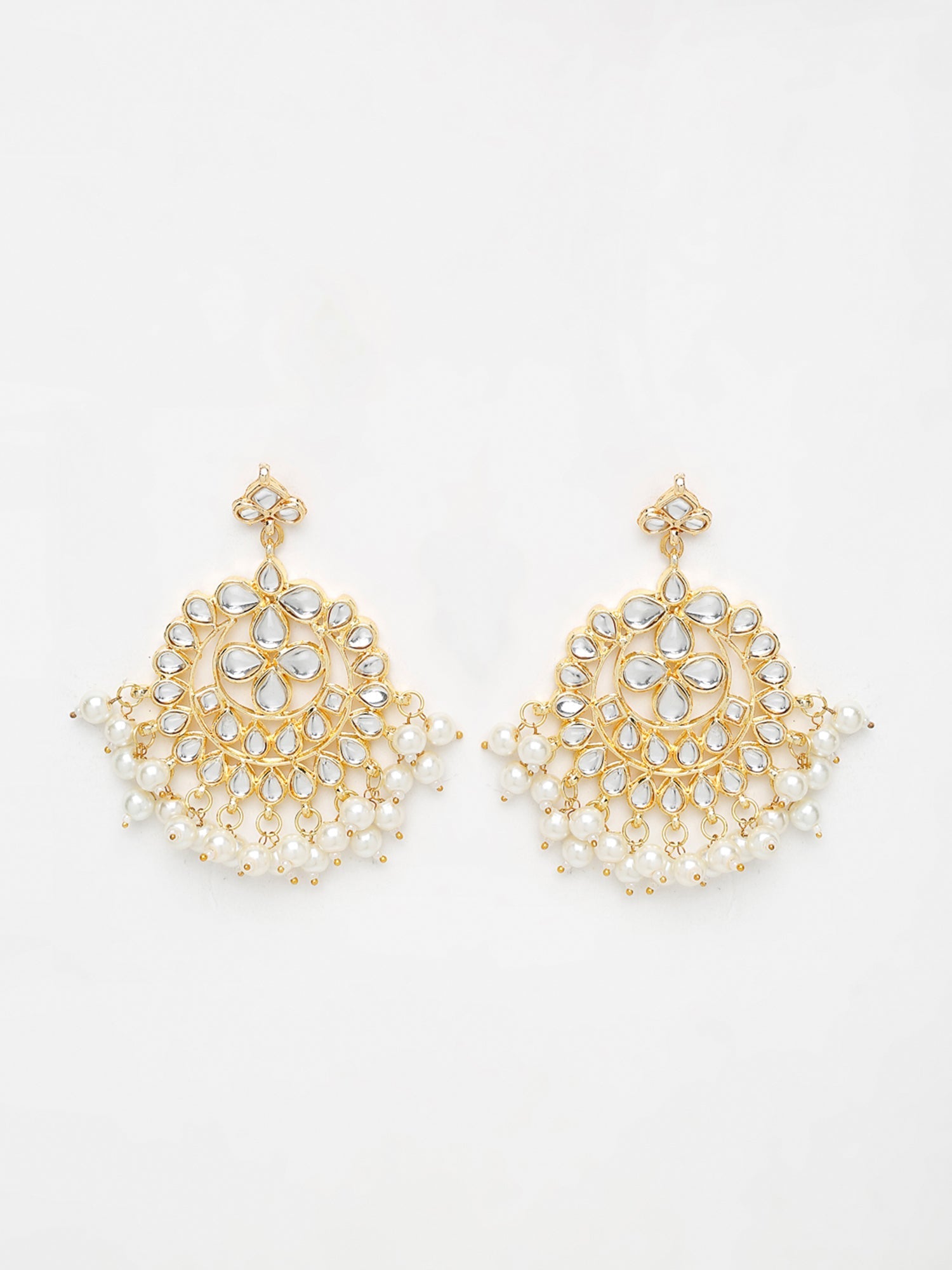 Kundan & Pearl Earrings - Ruby Raang