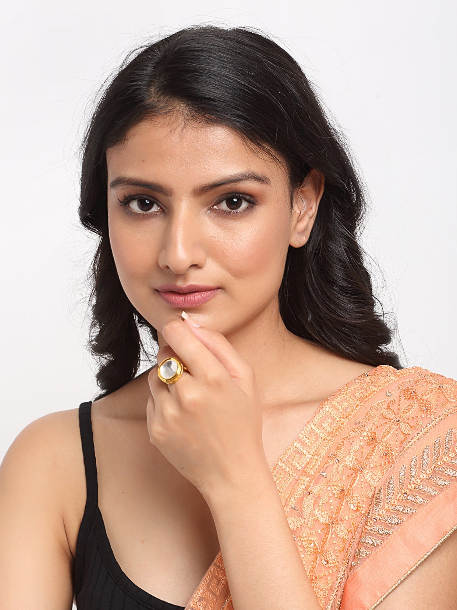 Kundan Ring - Ruby Raang