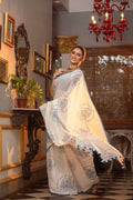 Very Much Indian Mastaani - Pure Mul Cotton Handloom Saree with Beautiful Rose Prints - Blue