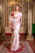 Very Much Indian Mastaani - Pure Mul Cotton Handloom Saree with Beautiful Rose Prints - Red