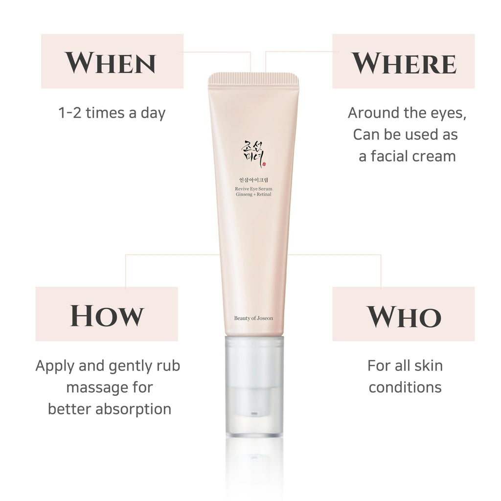 Beauty of Joseon Revive Eye Serum with Ginseng and Retinal - Korean Skincare