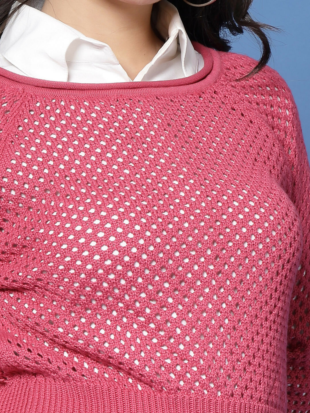 Women Winter Pink Cotton Pullover - Wool Trees