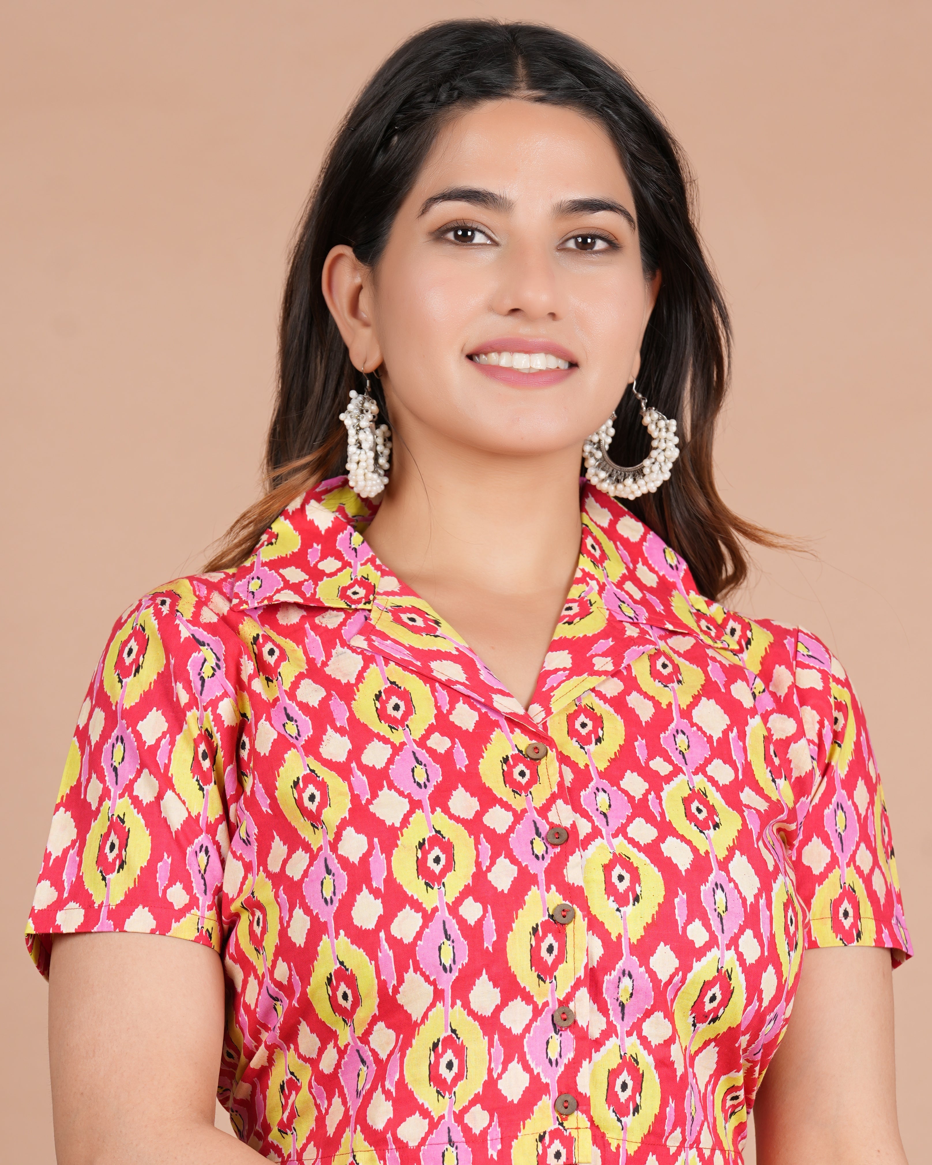 House of RP Women Red & Yellow Cotton Print Co-Ords Sets