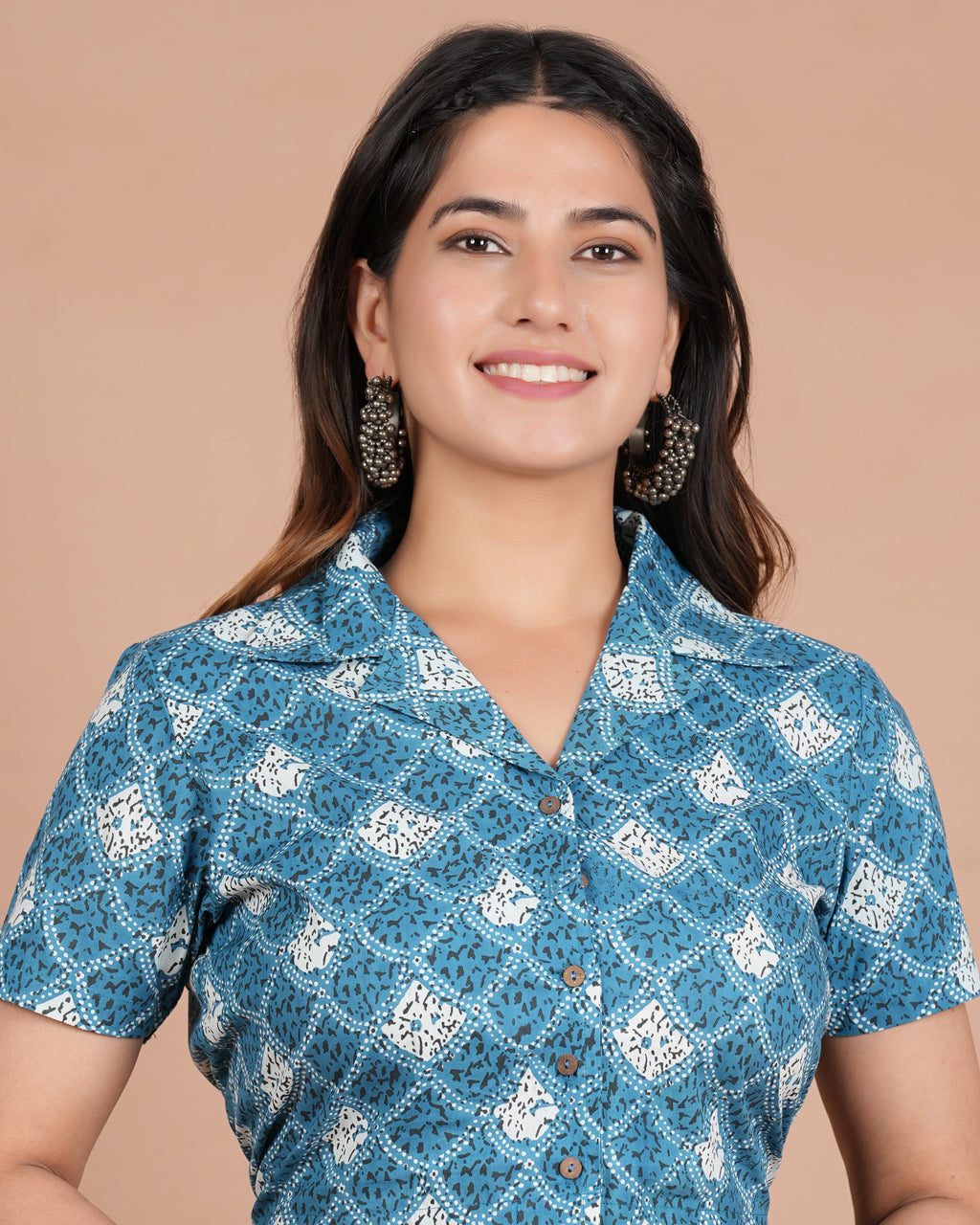 House of RP Women Indigo Cotton Graphic Print Co-Ords Sets
