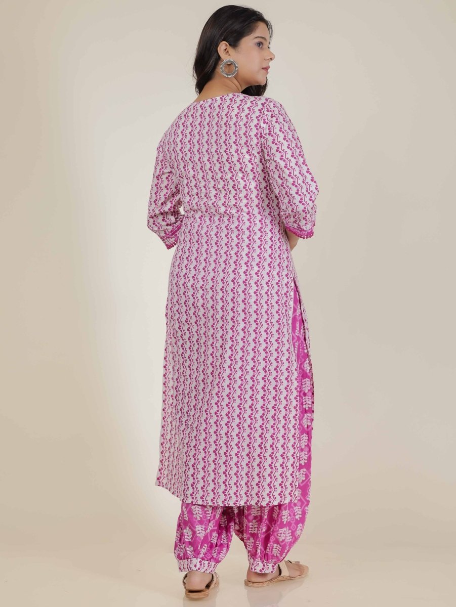 Aramya Straight Soft Cotton Abstract Print Women's Kurta - Pink