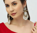 Jewel City Elegant Pearl and Crystal Chandelier Earrings - Luxurious Statement Jewelry