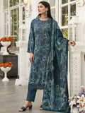 Jyoti Fashion Women's Navy Blue Velvet Digital Print with Resham Thread work Kurta with Trouser & Dupatta