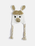 Chutput Kids Woollen Hand Knitted Llama Detail Cap - White