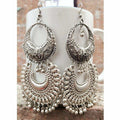 MS Fashion India Double Design And Chandbali Hangings Step By Step With Silver Drops Earrings