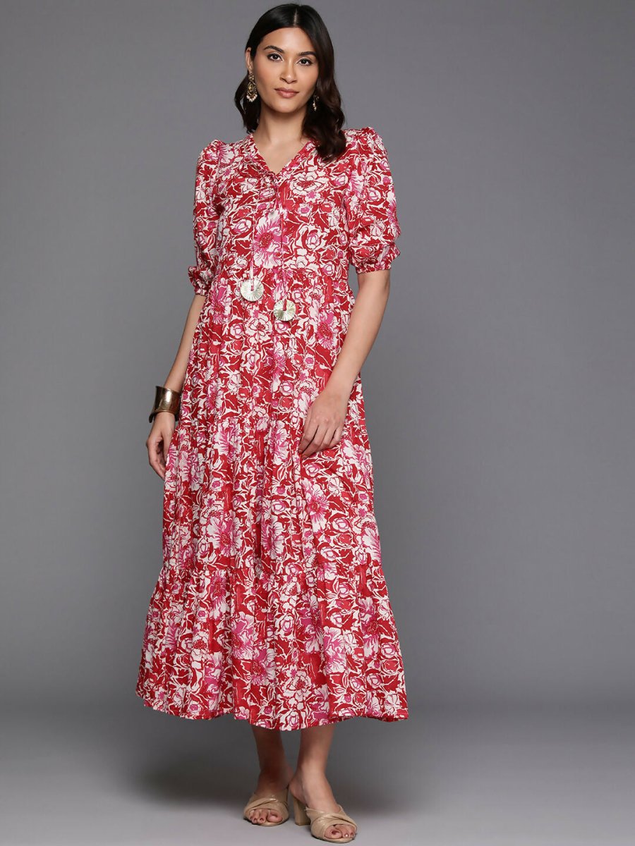 Ahalyaa Women's Traditional wear Ethnic Dress - Red