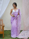 Vamsee Ishaq Lavender Organza Saree