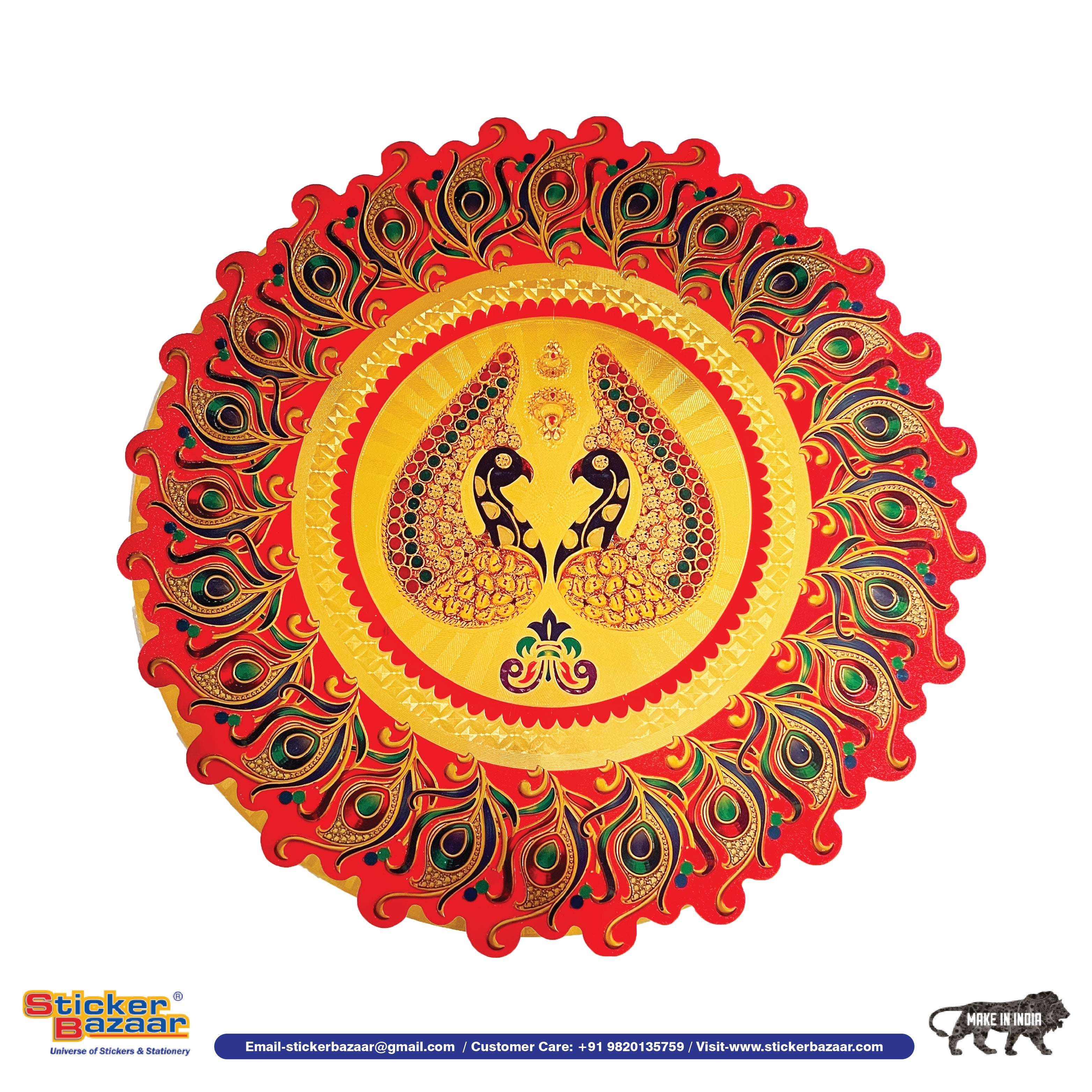 Stickerbazaar Micro Golden Embossing Rangoli Stickers