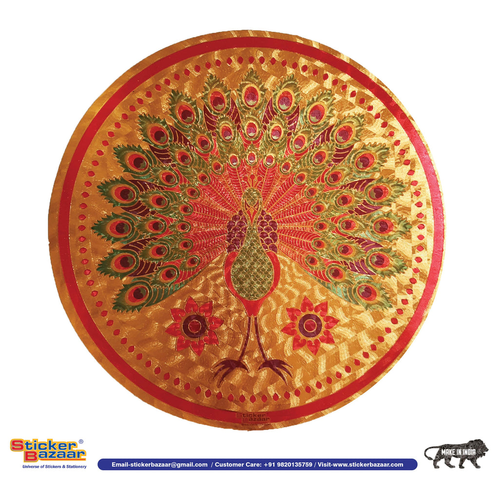 Stickerbazaar Micro Golden Embossing Rangoli Stickers