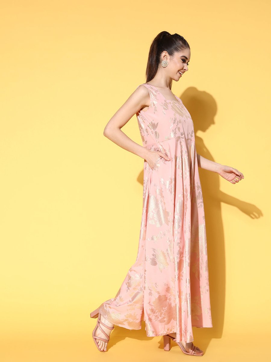 Ahalyaa Floral Printed Maxi Ethnic Dress