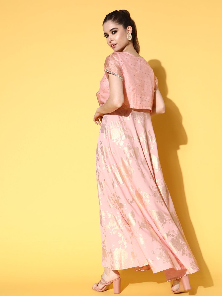 Ahalyaa Floral Printed Maxi Ethnic Dress