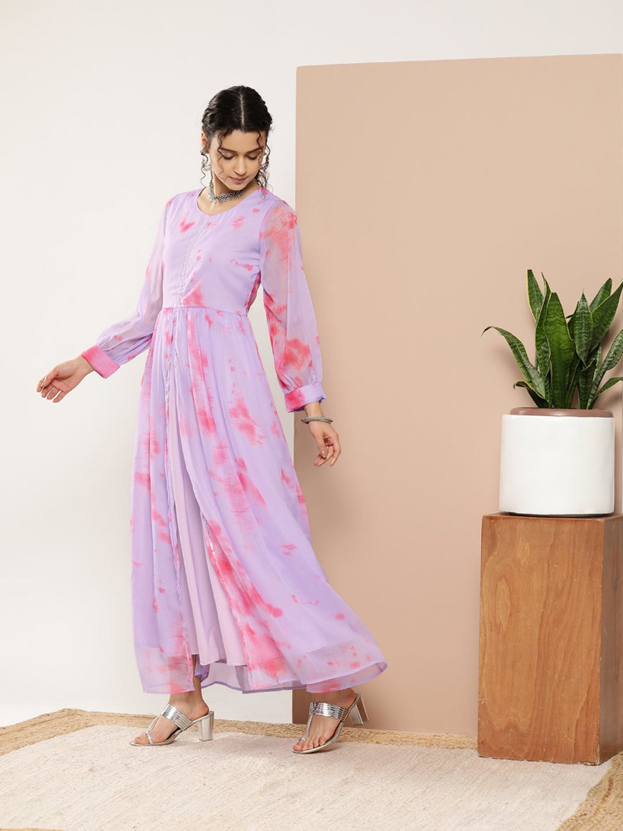 Ahalyaa Women Abstract Printed Gown Ethnic Dress