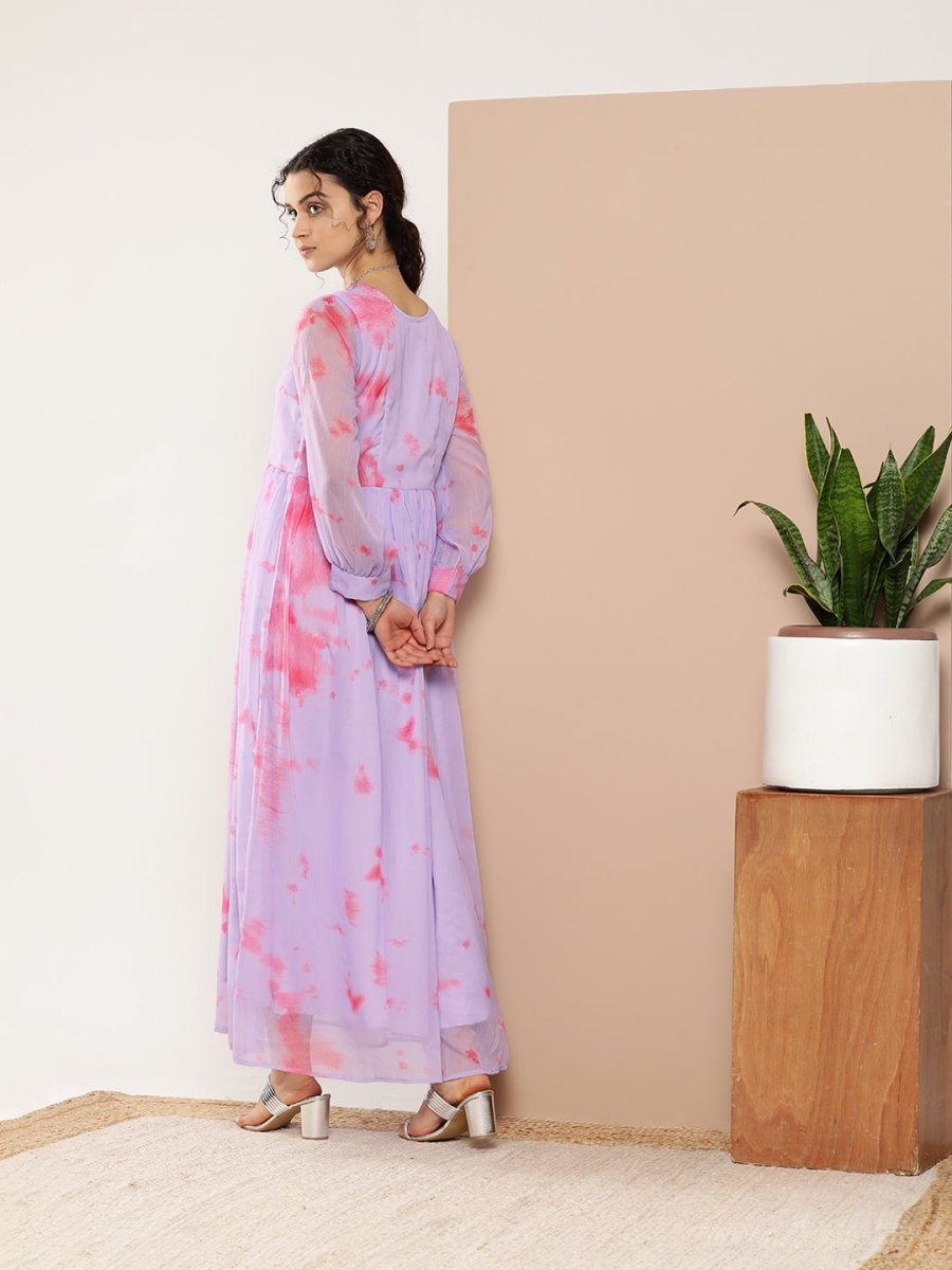 Ahalyaa Women Abstract Printed Gown Ethnic Dress