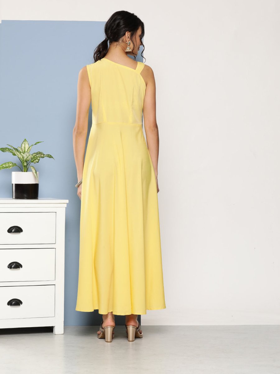 Ahalyaa Women Colourblocked Maxi Ethnic Dress
