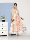 Ahalyaa Women Printed Layered Maxi Ethnic Dress