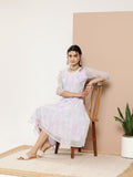 Ahalyaa Women Floral Printed Empire Midi Ethnic Dress
