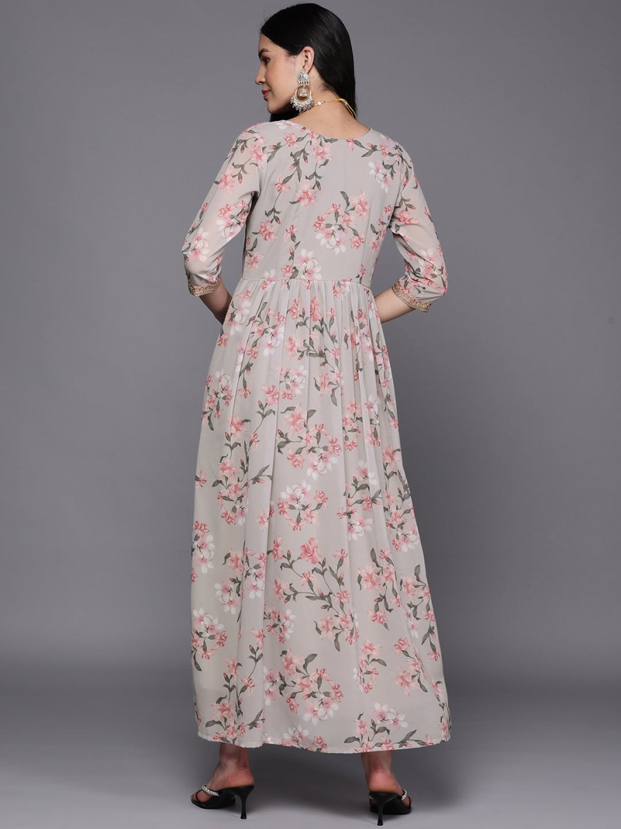 Ahalyaa Women Embroidered Floral Printed Ethnic Dress