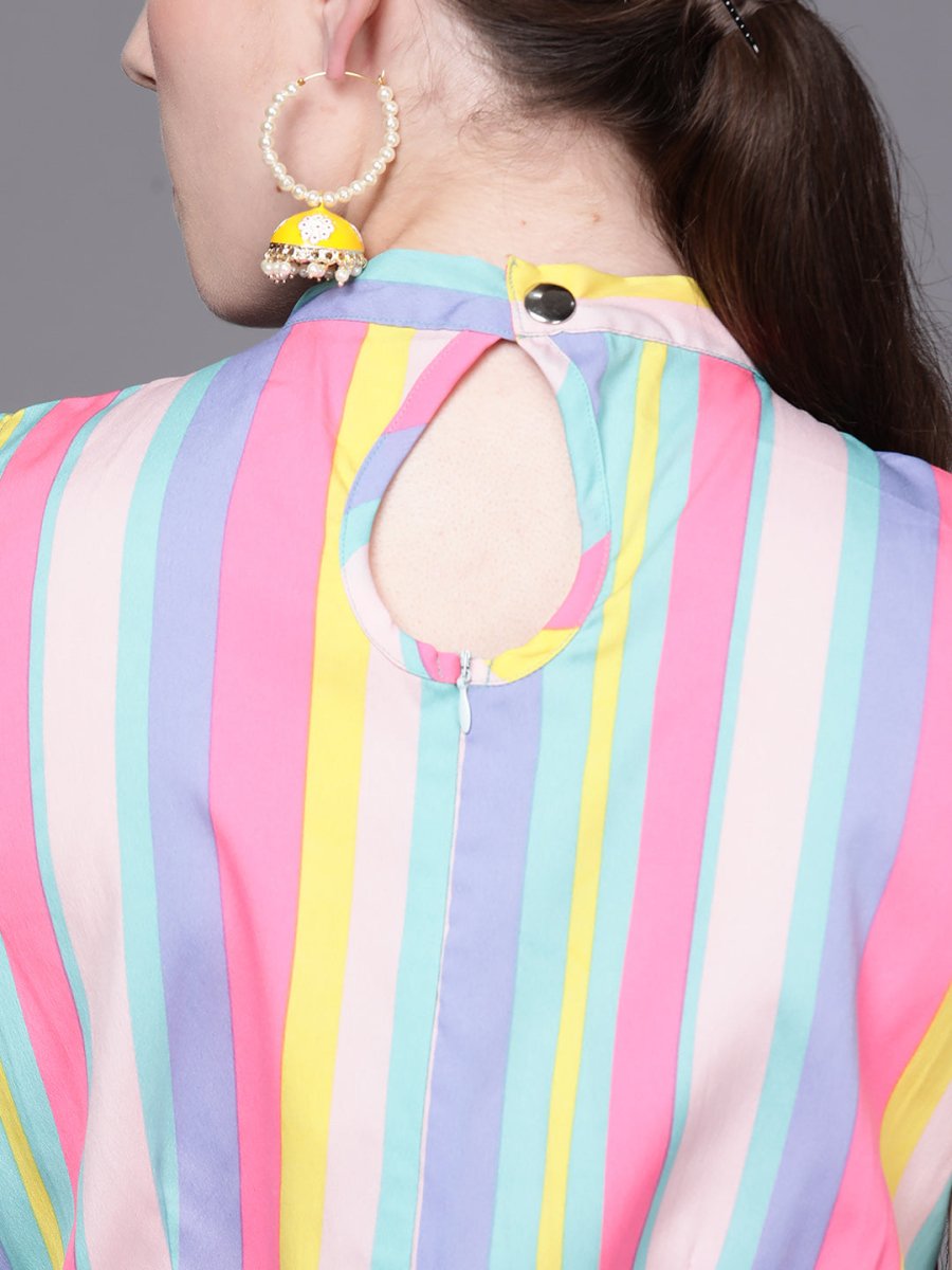 Ahalyaa Multicoloured Striped Basic Jumpsuit