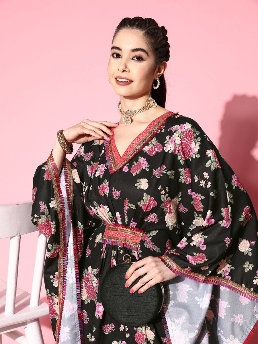 Ahalyaa Women Floral Printed Gotta Patti Kurta with Palazzos