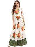 Ahalyaa Printed Pure Cotton Blend Flared Beautiful Kurta Dress