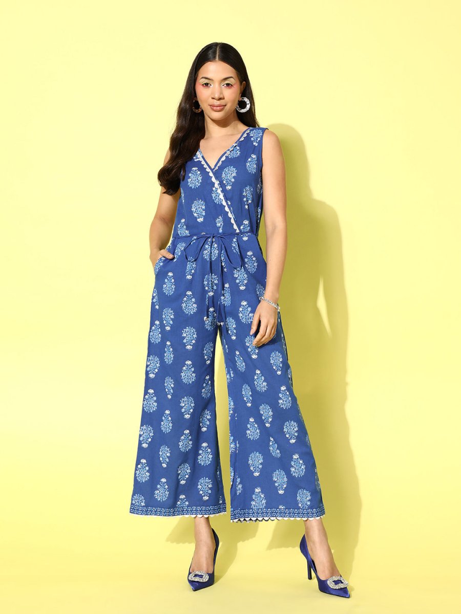 Ahalyaa Printed Cotton Basic Jumpsuit