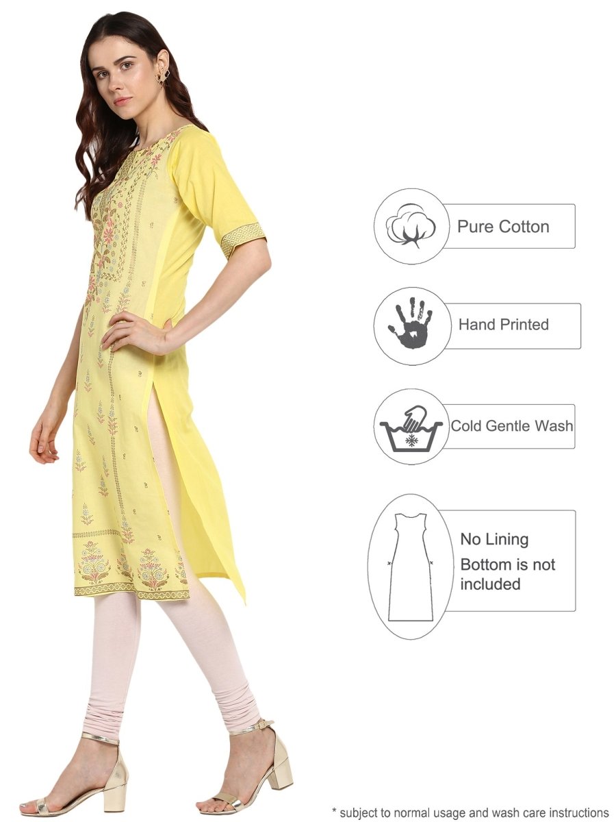 Ahalyaa Womens Cotton Straight Kurta