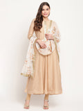 Ahalyaa Beige & Off-White Anarkali Kurta with Dupatta