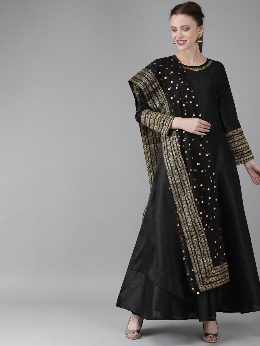 Ahalyaa Women Solid Kurta with Beautiful Dupatta Set