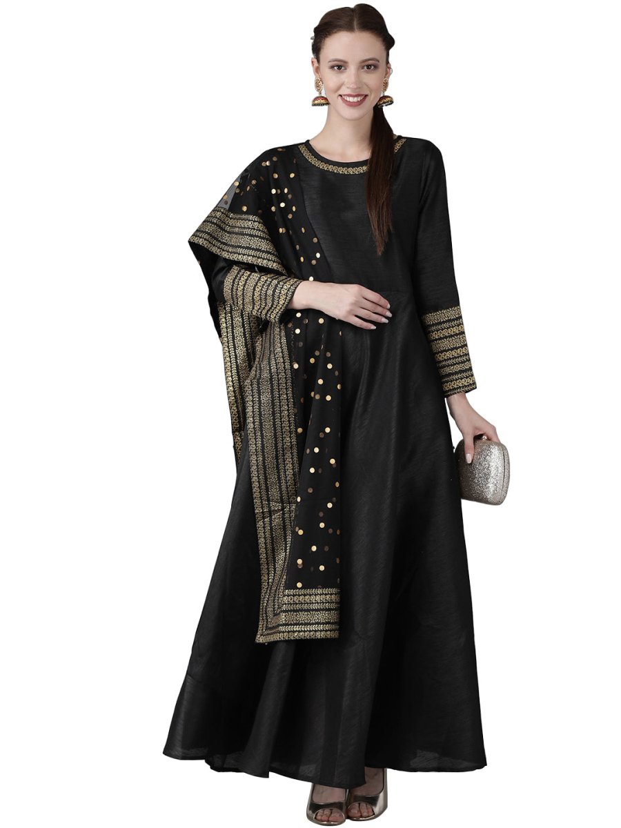 Ahalyaa Women Solid Kurta with Beautiful Dupatta Set