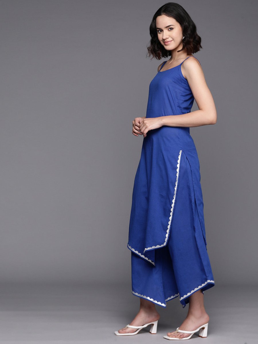 Ahalyaa Regular Pure Cotton Kurta With Palazzos & Dupatta