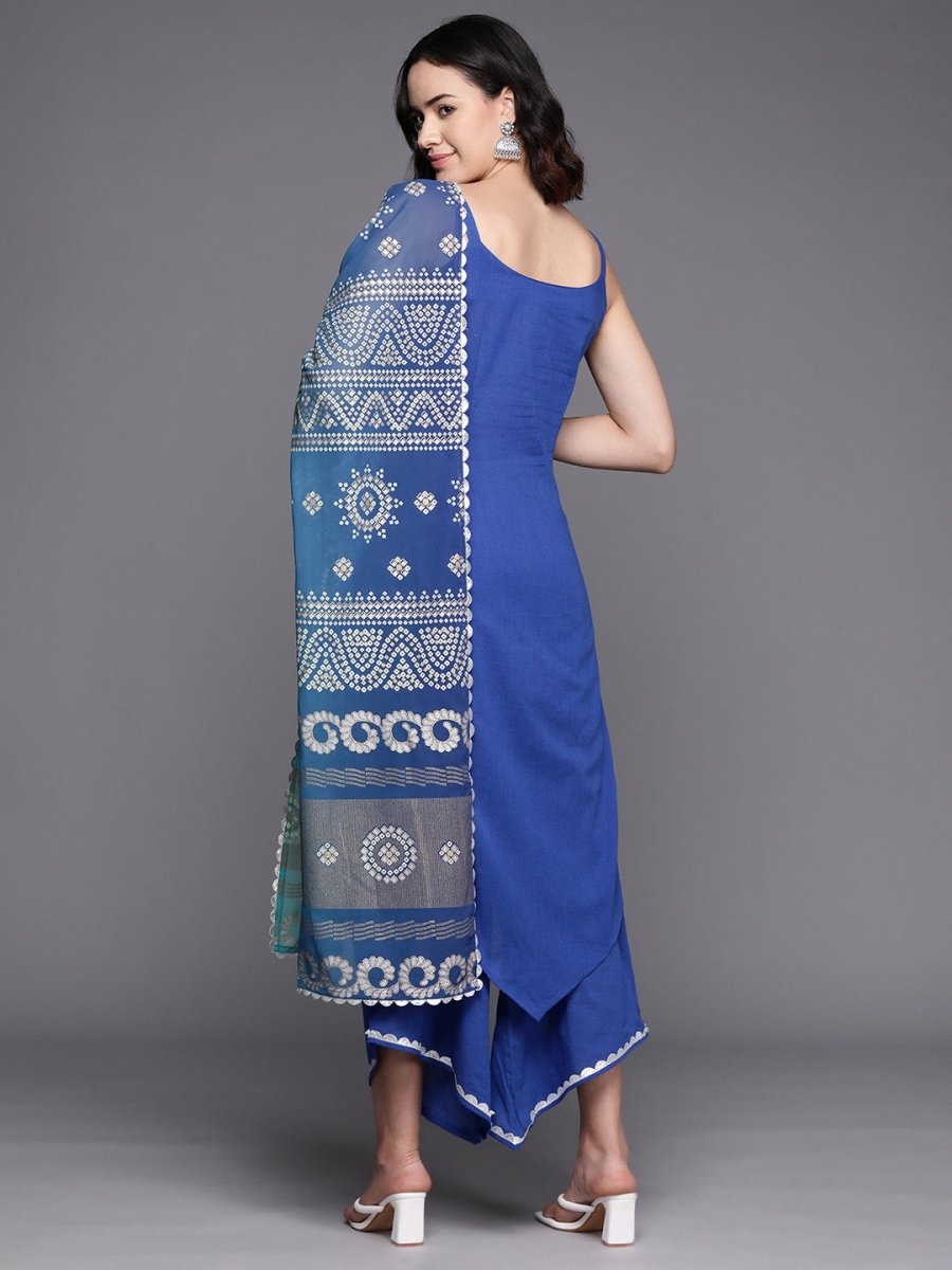 Ahalyaa Regular Pure Cotton Kurta With Palazzos & Dupatta