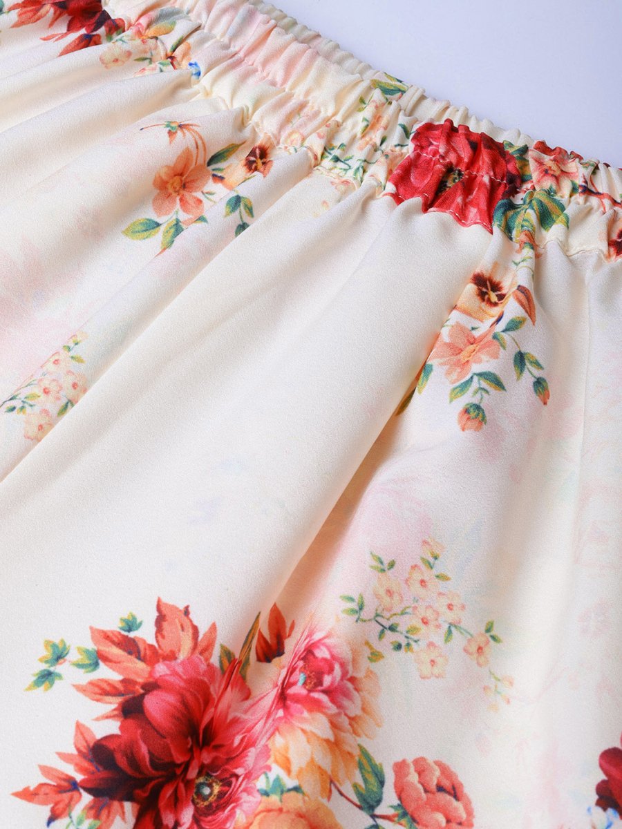 Ahalyaa Mustard Yellow & Cream-Coloured Printed Kurta with Palazzos & Dupatta
