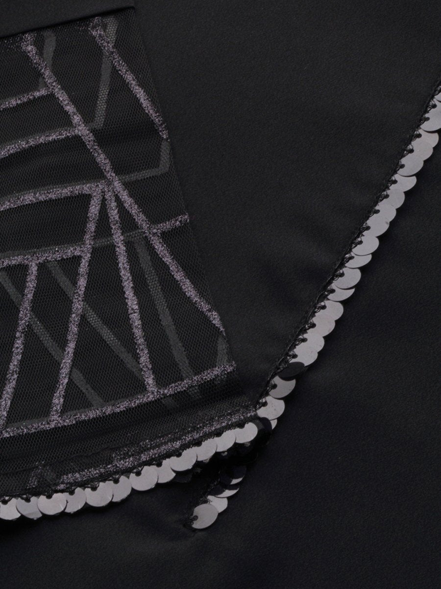 Ahalyaa Women Black Embellished Kurta with Palazzos & Dupatta