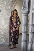 Ahalyaa Women Black Floral Printed Gotta Patti Kurta with Palazzos & With Dupatta