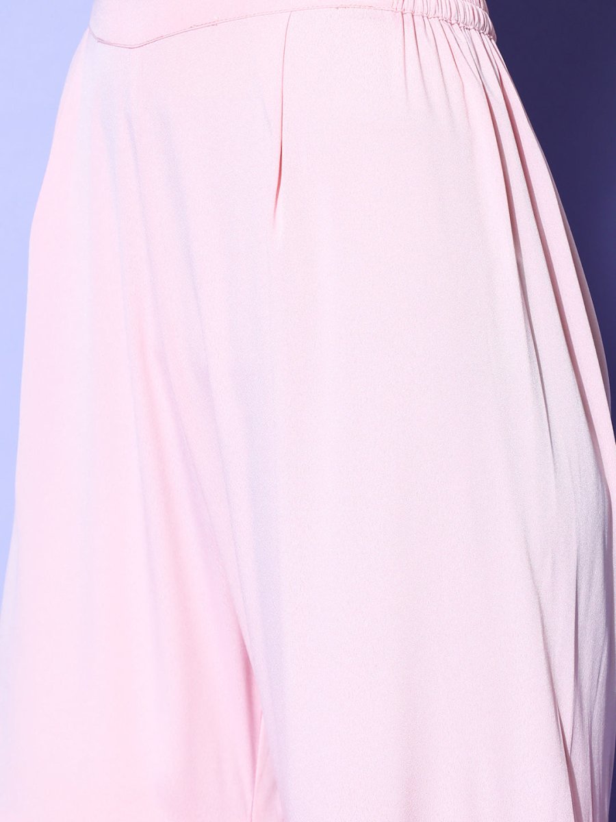 Ahalyaa Pink Floral Printed Regular Kurti With Sharara & With Dupatta