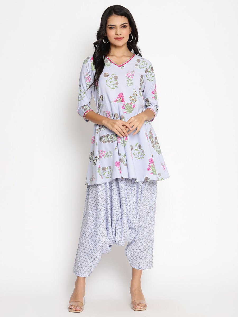 Ahalyaa Beautiful Crepe Printed Top With Harem Pant