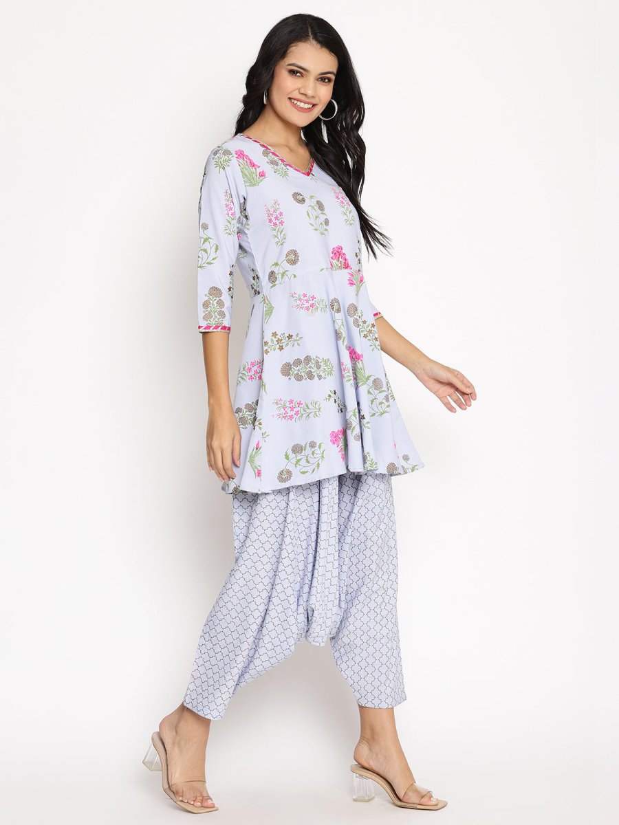 Ahalyaa Beautiful Crepe Printed Top With Harem Pant