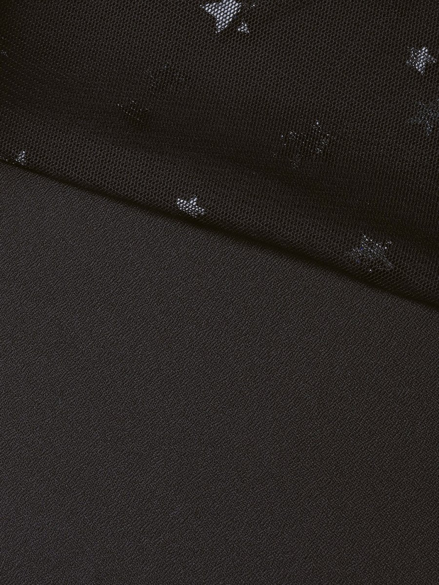 Ahalyaa Black Star Foil Print Angrakha Anarkali Kurta