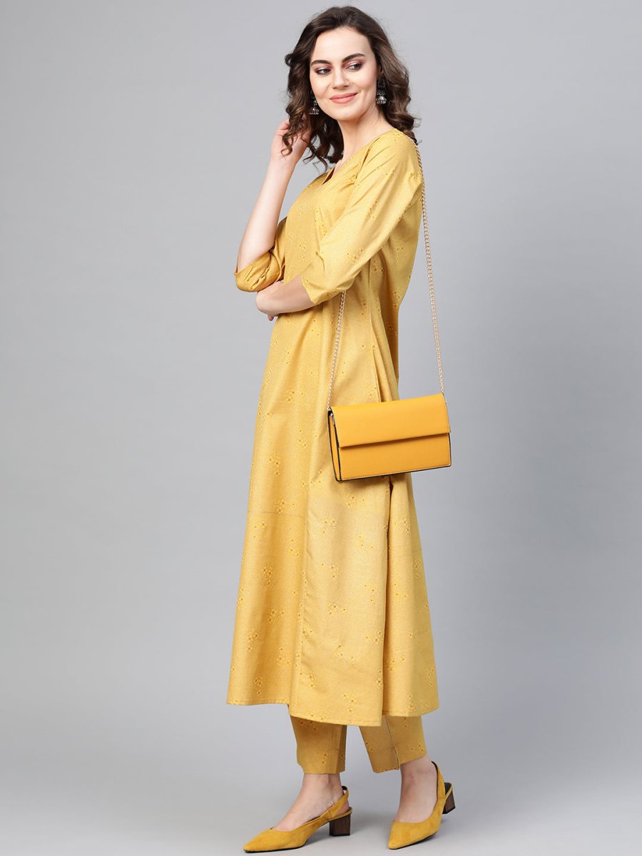 Ahalyaa Women A-Line Crepe Kurta With Pant