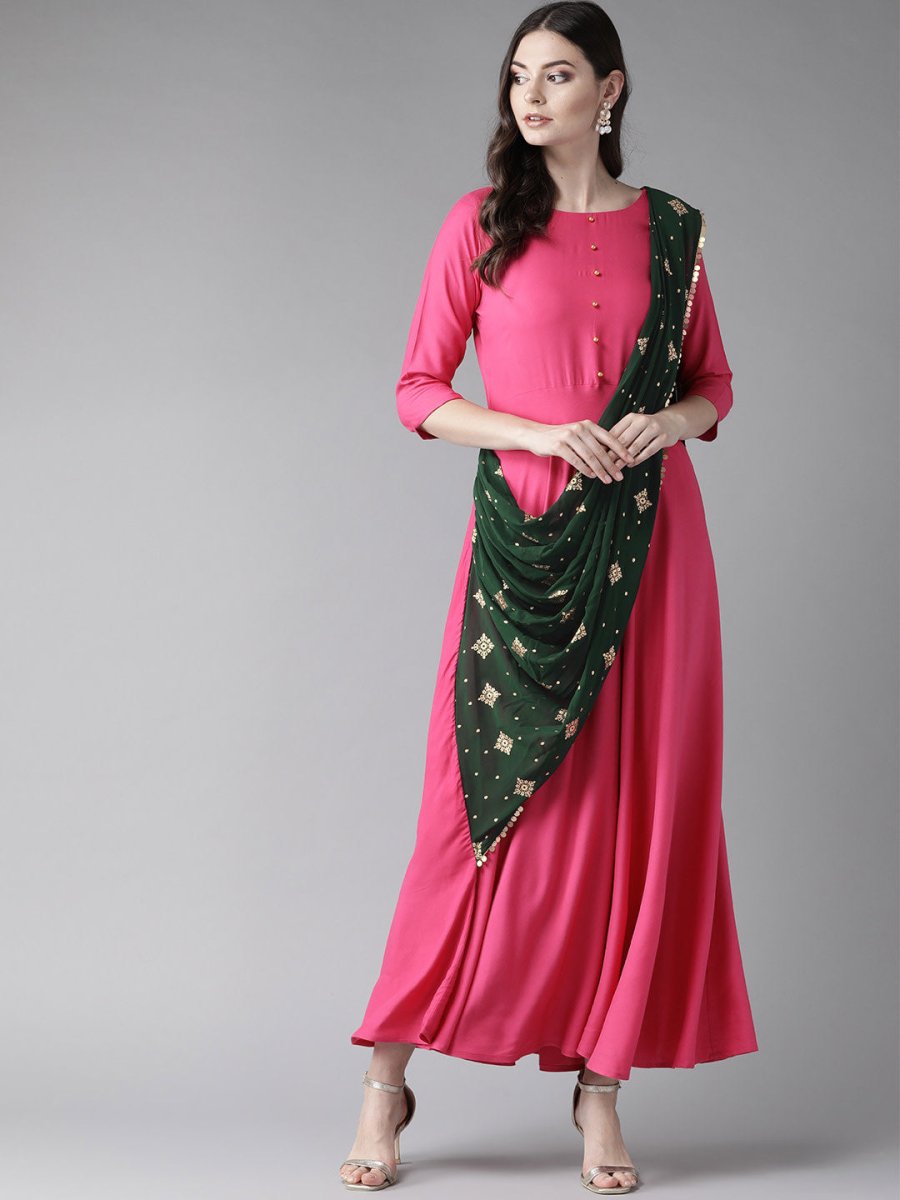 Ahalyaa Dark Pink Women's Gown