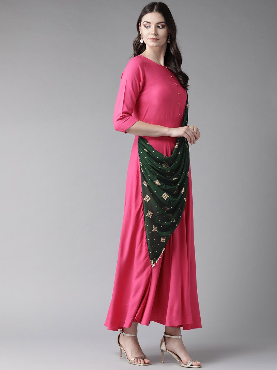 Ahalyaa Dark Pink Women's Gown